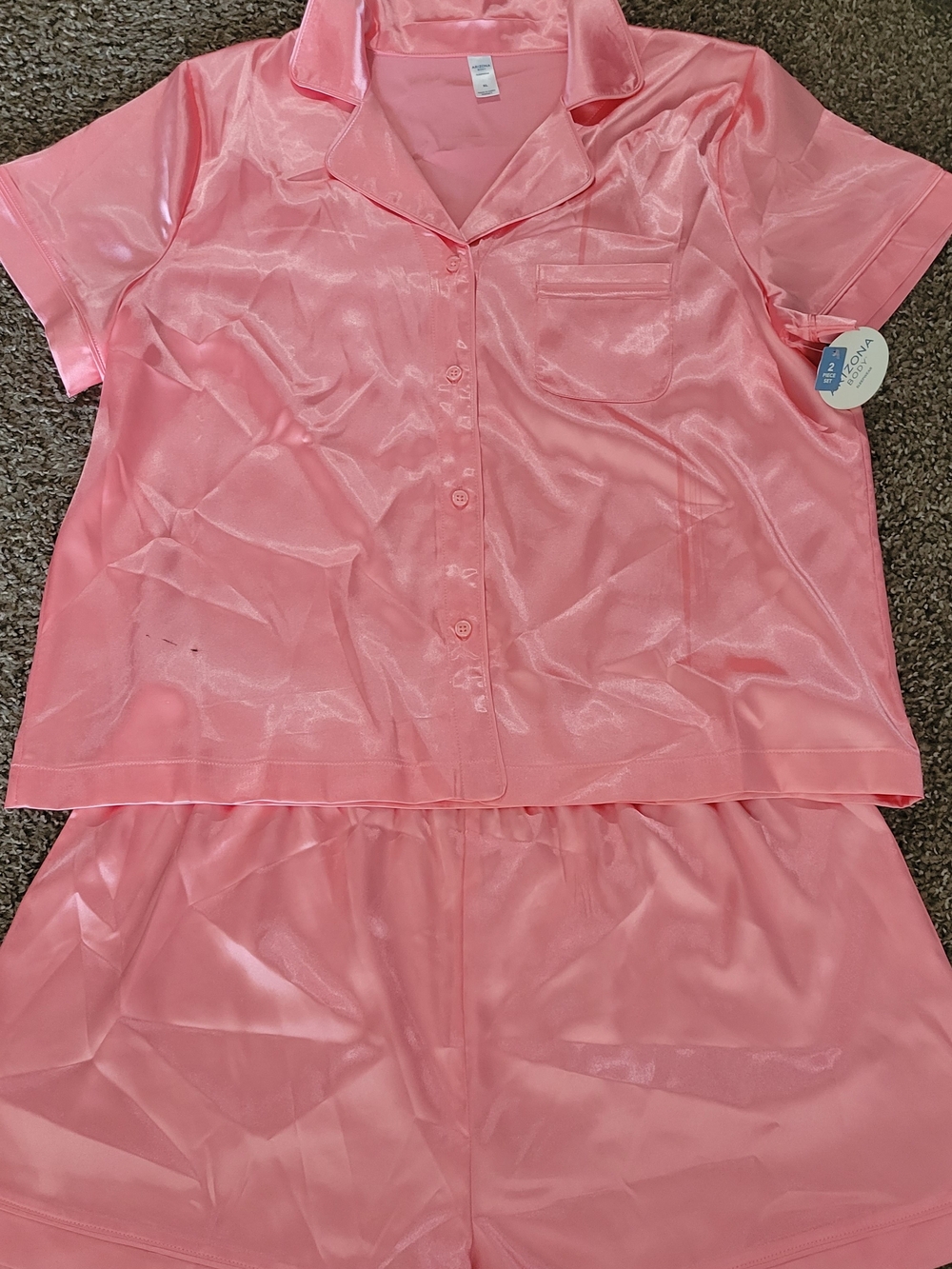 Pink Satin Short Pajama Set